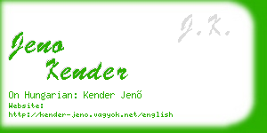jeno kender business card